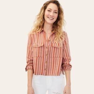 Aeropostale Long Sleeve Striped Button-Down Shirt 💕